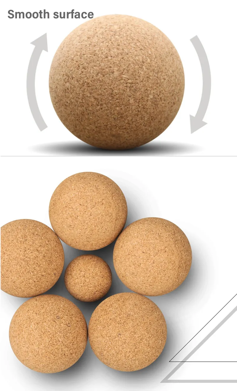 «Fábrica atacado de alta qualidade 80*160mm massagem de cortiça natural exercício peanut yoga bola fisioterapia produtos