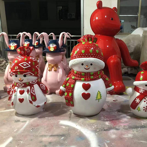 Personalizzabile di natale Candy Cane in fibra di vetro scultura rosso brillante strisce bianche per la casa prato decorazione della festa di natale - Product Image 3