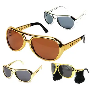 Disco de gafas de sol de oro 60 películas Party Rock traje Rockstar Elvis gafas