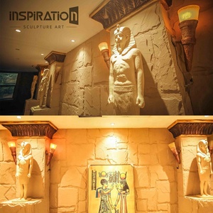 Anubis dio egiziano della statua morta figurina con finitura in oro nero dipinto - Product Image 5