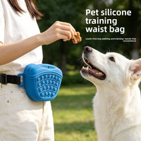 Pochette à friandises pour chien en silicone avec fermeture magnétique, ceinture ajustable, sac de récompense pour l'entraînement des animaux, porte-croquettes pour chiot pour l'extérieur