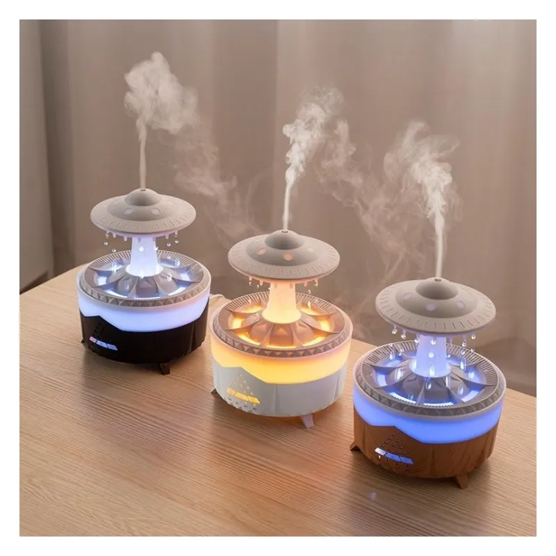 2024 Newest Rain Cloud Aromatherapy Humidifiers 350ml Portable Water Drop Raining Sleep Home Air Humidifier Diffuser