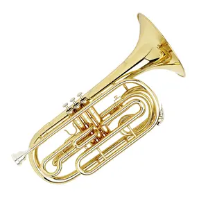 Trombón <span class=keywords><strong>de</strong></span> Marcha <span class=keywords><strong>de</strong></span> Latón <span class=keywords><strong>de</strong></span> Alta Calidad SEASOUND Si Bemol Dorado JYMTB1311 Producto OEM Trompeta Duradera - Product Image 1