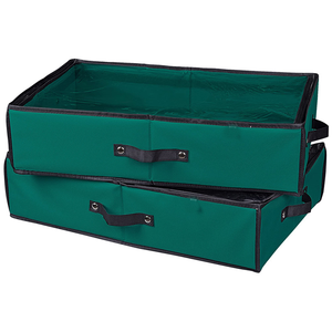 Boîte de rangement double couche pour cadeaux de Noël Casse-Noisette avec couvercle <span class=keywords><strong>transparent</strong></span> Organisateur pliable de chapeaux de Noël - Product Image 3