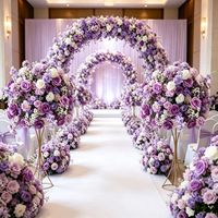 Arrangement de fleurs artificielles violettes pour centre de table de mariage, fleurs au toucher réaliste, décoration d'événements, fleurs de mariage