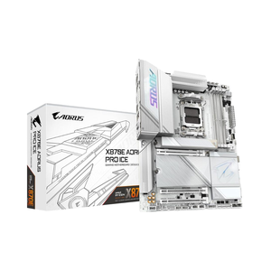 <span class=keywords><strong>GIGABYTE</strong></span> X870E <span class=keywords><strong>AORUS</strong></span> PRO ICE Carte mère AM5 LGA 1718 ATX DDR5 4X M.2 PCIe <span class=keywords><strong>5</strong></span>.0 USB4 WIFI7 2.5GbE LAN EZ-Latch Garantie <span class=keywords><strong>5</strong></span> ans - Product Image 1