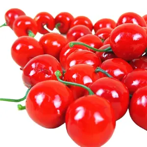 泡沫模拟红樱桃用于厨房水果装饰品人造水果