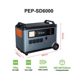 สถานีไฟฟ้าพกพา LiFePO4 MPPT กำลังไฟ 3600W 3600Wh ชาร์จไฟได้ พร้อมล้อเลื่อน ช่องเสียบ USB-C สำหรับชาร์จรถยนต์ ขายดีอันดับต้นๆ - Product Image 2