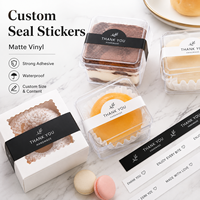Étiquettes autocollantes personnalisées en vinyle mat, imperméables, adhésif puissant, pour emballage de pâtisserie, boîte cadeau, étiquette autocollante imprimée sur mesure, OEM