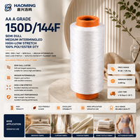 Filament de polyester DTY 100% AA Grade 150D/144F semi-mat, à tissage intermêlé moyen, à haute et basse extensibilité, blanc brut pour tissu