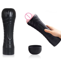 Masturbateur masculin électrique avec tasse d'avion de simulation de sexe oral et vaginal