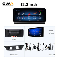 Lecteur multimédia de voiture avec écran tactile Android 12,3 pouces, navigation Google, CarPlay pour Mercedes C W205 GLC X253 2015-2019