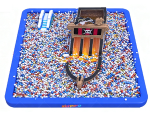 Tobogán Inflable Combinado con Piscina de Pelotas con Diseño de Barco Pirata, Parque Infantil Inflable Comercial con Temática Oceánica para Niños en Interiores - Product Image 3