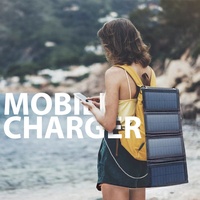 Chargeur solaire pliable USB pour camping, batterie externe, panneau photovoltaïque 4/5 volets, générateur d'énergie 10W 1W 20W