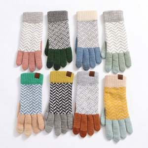 Guantes de Invierno para Mujer, Otoño-Invierno, con Forro Polar Grueso, Cálidos, Estilo Coreano, con Dedos Descubiertos y Logotipo - Product Image 1