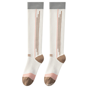 2026 Spring/Summer New Compression Calf <b>Socks</b>: Geometric Lines, Stylish Color Blocks, Perfect for Tennis, Cycling, and Aerobics - Product Image 5