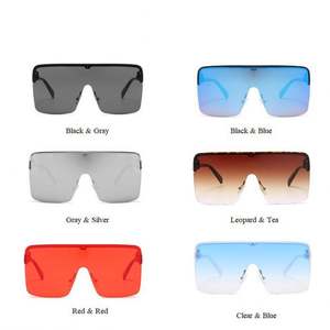 Gafas de Sol de Diseño Único y Personalizado con Logotipo, Estilo Vintage, Grandes, con Protección UV, Media Montura, de una Sola Pieza para Mujer - Product Image 6