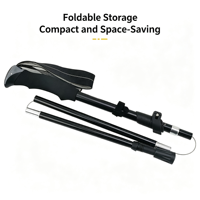 Bastón Plegable Ajustable de Aleación de Aluminio, 3 Secciones, Compacto, para Senderismo, Escalada y Pesca