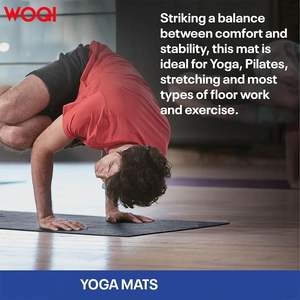 Tapis de yoga Woqi 6 mm d'épaisseur, violet lavande, antidérapant, rectangulaire, pour fitness, exercices, gym, danse et entraînement - Product Image 2