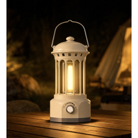 Lanterne de camping rechargeable JD-L800B COB avec variation d'intensité progressive Type-C, interrupteur rotatif, lumière suspendue pour tente extérieure