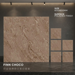Fog Grey 24x24inch Glazed Porcelain Tiles High Gloss Digital Stone Effect Modern Interior Flooring - Product Image 4