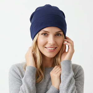 Bonnet en tricot à carreaux doublé satin avec pompon en fausse fourrure, unisexe, épais, ample, côtelé, pour l'hiver, style plage, motif dessiné à la main - Product Image 2