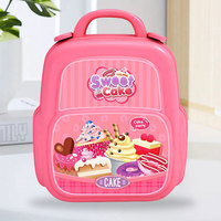 Ensemble de jeu de simulation de cuisine pour enfants, thème gâteau glacé, avec boîte de rangement portable en forme de valise