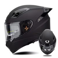 Casque à double visière, casque en fibre de verre, casque intégral pour moto, casque de conduite toutes saisons