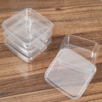 Boîte d'emballage carrée de qualité alimentaire en plastique PET jetable haute transparence pour gâteau pain fruits Dessert Sushi salade
