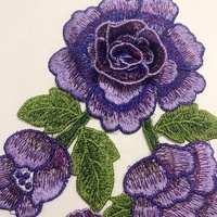 Nouvelle Applique en Dentelle Broderie 3D Fleur Rouge Hydrosoluble LT2471A