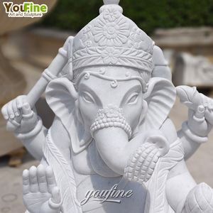 รูปปั้นพระ<span class=keywords><strong>พิฆเนศ</strong></span>หินอ่อนสีดำสำหรับตกแต่งวัดหรือบ้านสไตล์ฮินดู - Product Image 4