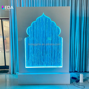 ป้ายต้อนรับงานแต่งงานแบบอินเดีย LEDA พร้อมไฟ LED ตกแต่งน้ำพุ ปรับแต่งได้ ฉากหลังโลหะรูปน้ำตกสำหรับทางเข้าพิธีต้อนรับ - Product Image 3