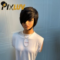 Perruque Pixie sans colle en cheveux humains, vente en gros, fournisseurs de perruques en cheveux vietnamiens bruts, perruque courte Pixie naturelle fabriquée à la machine