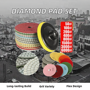 Wet <b>Polishing</b> Pads Set OEM Buffing Grinding Discs Grit 150 for <b>Marble</b> Quartz Concrete Floor - Product Image 3