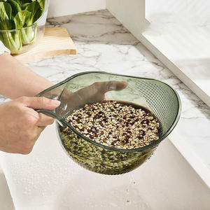 Cesta de drenaje multifunción de plástico para cocina Syh1381 al por mayor, colador para arroz y frutas con asa, escurridor - Product Image 4