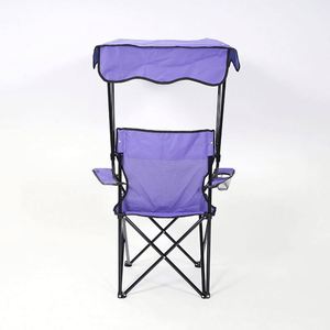 Chaise de camping pliante portable avec auvent, mobilier d'extérieur au design moderne, pare-soleil réglable pour le camping, la pêche, le balcon, 600D - Product Image 4