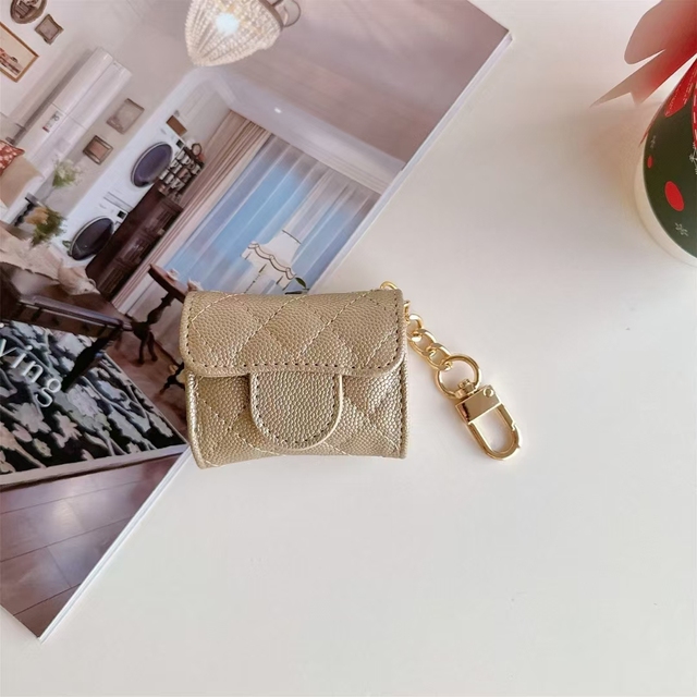 Top Custom Shockproof Wholesale Design Luxury Pu Leather with Keychain for Airpod Case