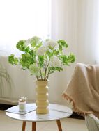 Bunga Hydrangea Real Touch, Bunga Imitasi untuk Dekorasi Rumah Ruang Tamu Modern, Rangkaian Pernikahan Putih dan Hijau