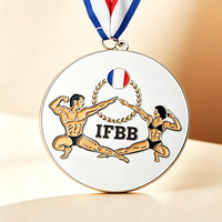Médailles de boxe personnalisées plaquées cuivre, style traditionnel et moderne, pour récompenser les vainqueurs sportifs avec logo personnalisé