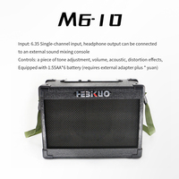 Amplificateur de guitare portable professionnel M6-10 OEM en métal 10W, mini haut-parleur durable pour guitare électrique/basse