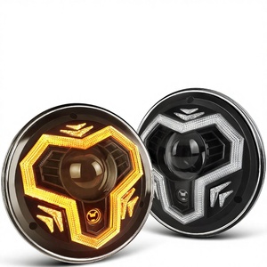 Faros LED OVOVS de 7 Pulgadas con Luz Diurna DRL, Señal de Giro, Luz Alta/Baja para Jeep Wrangler JK JKU TJ LJ CJ Hummer H1 H2 - Product Image 1