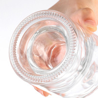 Bouteille en verre cristallin à fond plat, transparente, avec bouchon à vis demi-jin, scellée, couleur personnalisable, empilable, pour jus de fruits, vin et boissons énergisantes