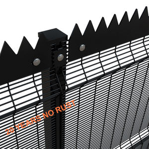 Clôture Anti-escalade <span class=keywords><strong>de</strong></span> haute sécurité, avec pointes supérieures, couleur noire, 358 - Product Image 1