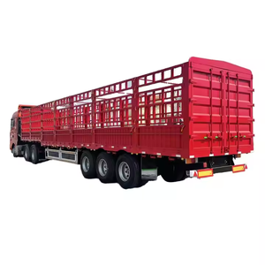 Remolque de camión semirremolque para transporte a granel con valla y 3 ejes, capacidad de 60 toneladas, para ganado. Tipo de producto: Remolques de camión. - Product Image 1