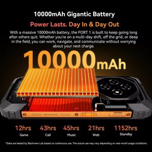 Téléphones robustes <span class=keywords><strong>Blackview</strong></span> FORT 1, écran 6,65 pouces, Android 15, smartphone intelligent IA, 6 Go de RAM, 256 Go + 2 To de ROM, Unisoc Tiger T615, 10000 mAh - Product Image 5