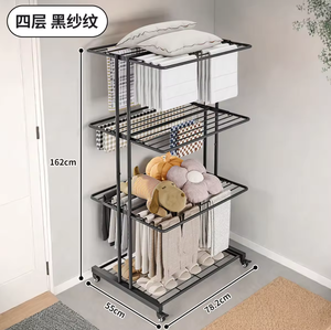 Séchoir à linge moderne en métal, simple, pliable, pour petit balcon, support de serviettes, séchoir sur pied pour intérieur, vente en gros - Product Image 2