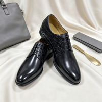 Chaussures Oxford Classiques pour Hommes en Cuir Véritable Noir, Finition Polie à la Main, Idéales pour Tenues Formelles et Professionnelles, Faible MOQ et Logo Personnalisé