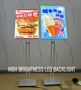 Multi Sizes Light Box Floor Poster Rack Aluminum <b>Frame</b> LED Luminous Billboard Door Advertising Entrance Sign Backlit Menu Board - Product Image 2