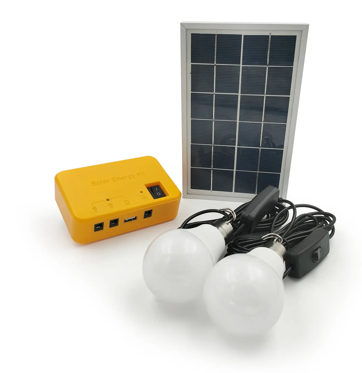 Taşınabilir Mini güneş aydınlatma kiti 2 LED ampuller ile küçük ev sistemi ile DC lamba şarj USB bağlantı noktası