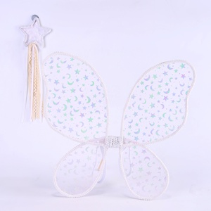 New 2pcs Kids <b>Butterfly</b> Angel <b>Wing</b> Set Fairy Wand and Birthday Party Prop for Girls Fairy <b>Wings</b> <b>Costume</b> - Product Image 1